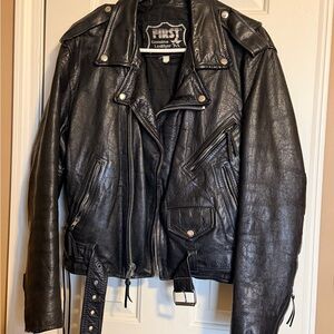 Classic Black Leather Biker Jacket